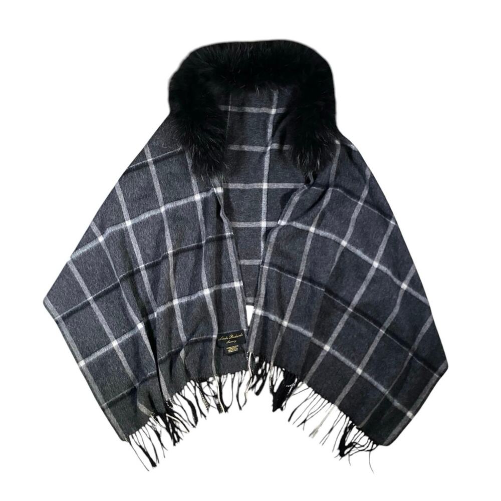 Linda Richards Luxury Fur Trim Scarf Wrap